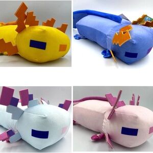 Minecraft Video Game Set of 4 Smooshimals Axolotl Plush Doll Figure / Mojang NEW